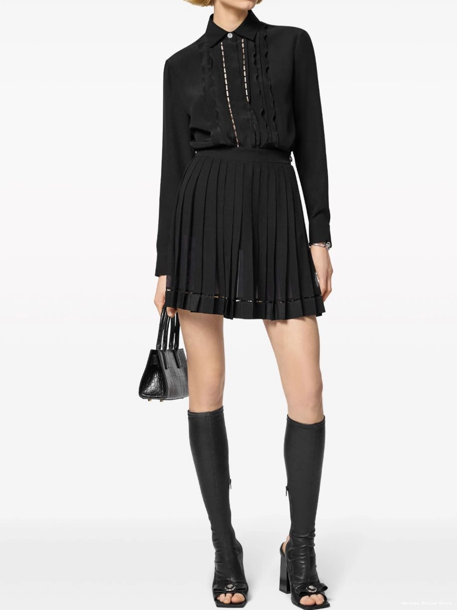 Cheap pleated Versace mini skirt silk Women 0702